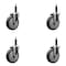 Service Caster 5'' Thermoplastic Rubber Wheel Swivel 3/4'' Expanding Stem Caster Set, 4PK SCC-EX20S514-TPRB-34-4 - alternate 1